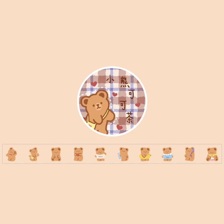 1 pc Kawaii Cartoon Washi Masking Tape Scrapbooking DIY Decorative Journal Stationery School Supplies Gift - D