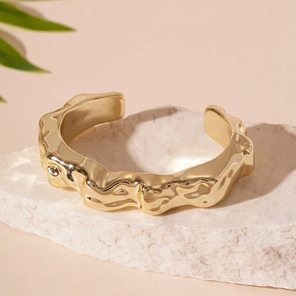 Fashion Exaggerated Irregular Bracelets for Women Simple Hip Hop Rock Personality Plastic Cuff Bangle Trendy Jewelry - Gold C