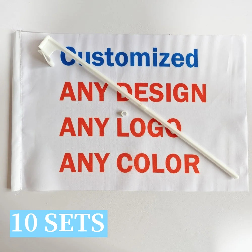 Customizable Car Flag - Personalize with Your Logo or Design, Patriotic Banner for Sports Events, Parades & Car Decoration