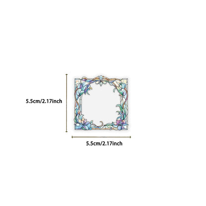 50PCS Retro Flower Mirror Sticker Fun Stickers DIY Phone Case Laptop Water Cup Computer Toy Stickers