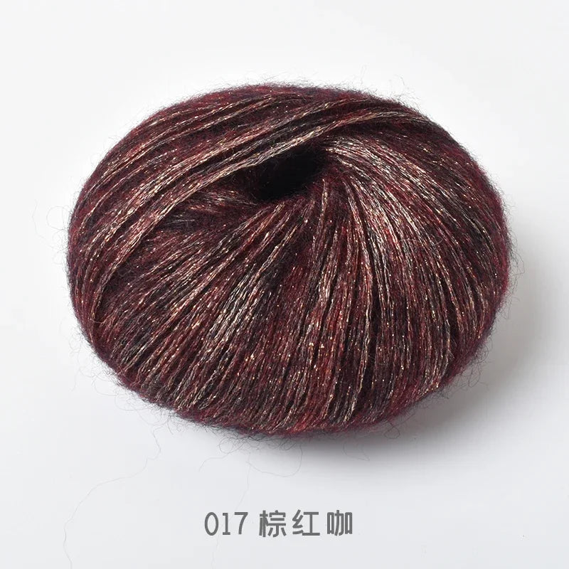 Crochet Mohair Yarn, Glisten Sequin Soft Yarn, DIY Knitting Thread for Sweaters, Baby Clothes, Shawls, Hats, Handmade Project