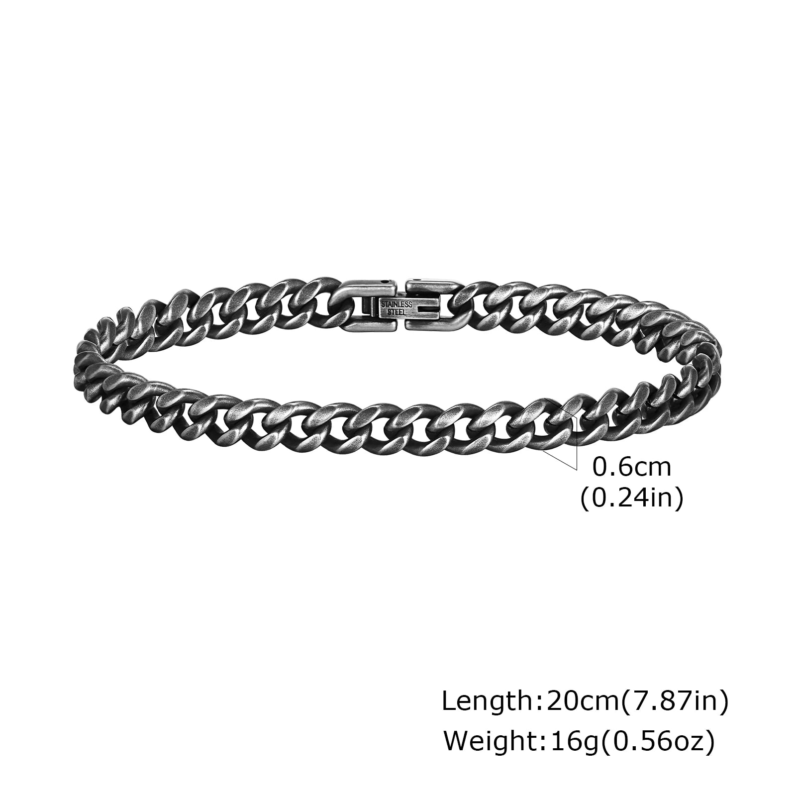 Vintage Chain Bracelets for Men Boys,Byzantine Stainless Steel Braided Link Wristband,Retro Jewelry Birthday Father Gifts - B