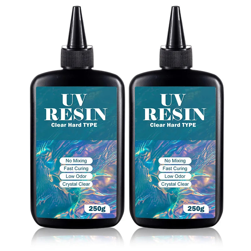 UV Resin Kit with Light Upgraded Hard Type Crystal Clear Ultraviolet Curing UV Resin for Craft DIY Jewelry Making Molds Casti