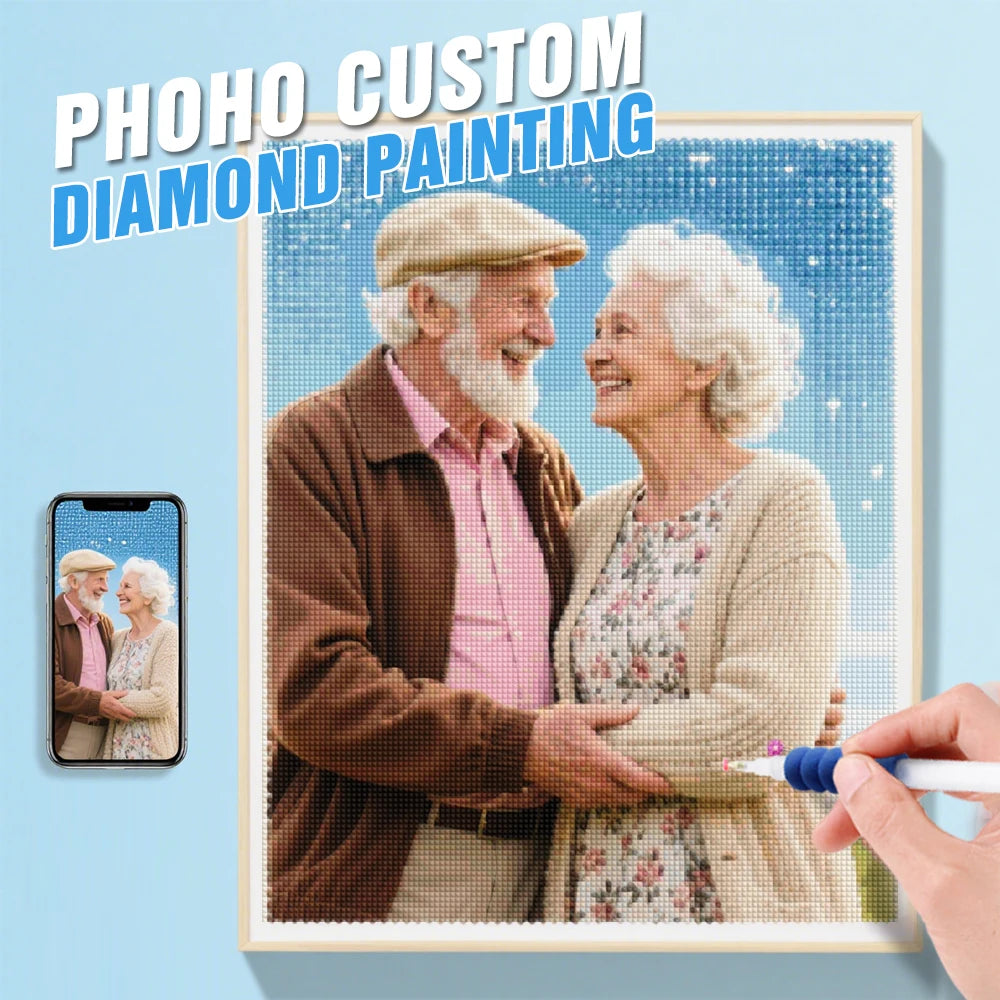 HUACAN 5d Diy Diamond Mosaic Custom Photo Cross Stitch Full Square Round Drill Home Decor Personal Customized Art Handmade