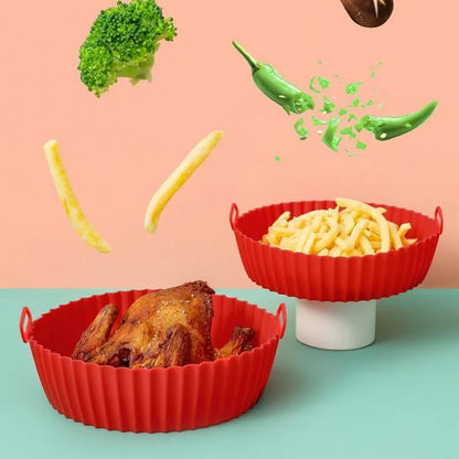 Air Fryer Silicone Liners Air Fryer Silicone Pot Reusable Silicone Air Fryer Liners Food Safe Non Stick Air Fryer Basket Acce