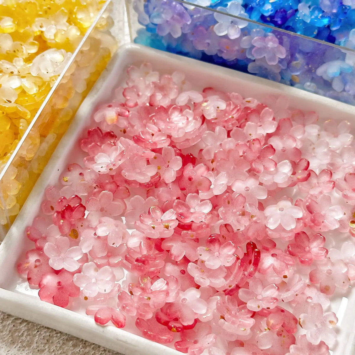 100Pcs/lot 10mm Colorful Flower Acrylic Spacer Beads For Jewelry Making DIY Bracelet Necklace Accessories - Tape F-100Pcs