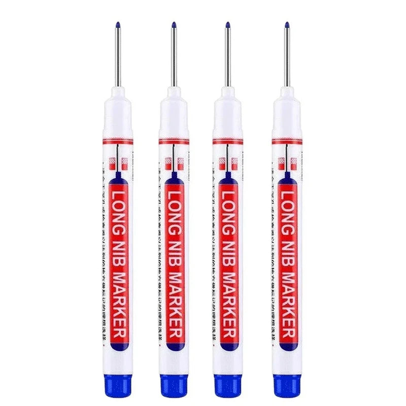 4Pcs/Set 20mm Deep Hole Long Nib Head Markers For Metal Perforating Pen Waterproof Bathroom Woodworking Decoration Multi-Purp