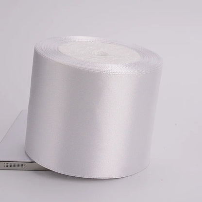 (25yards/roll)6mm-75mm White Silk Satin Ribbons Wedding Decorative Ribbon Gift Wrapping DIY Handmade Materials 9 Size - 75mm 