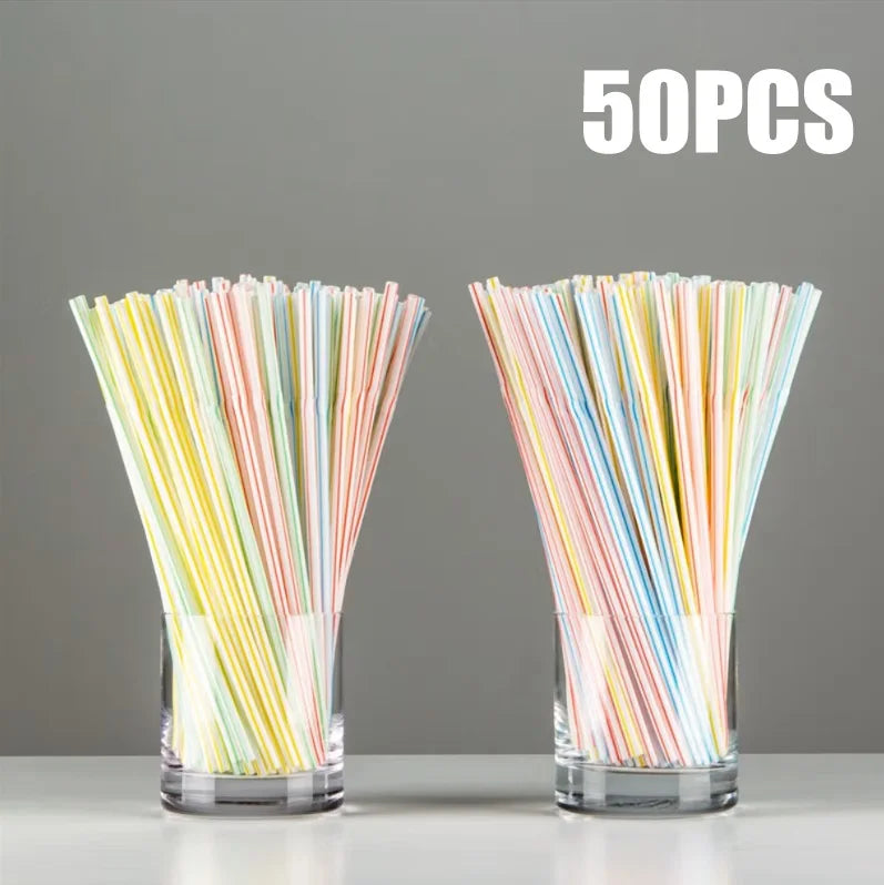 50-1000 Pcs Multicolor Drinking Straws Rietjes Milk Tea Bar Party Wedding Kitchen Home Accessories Beverage Black Straw Whole