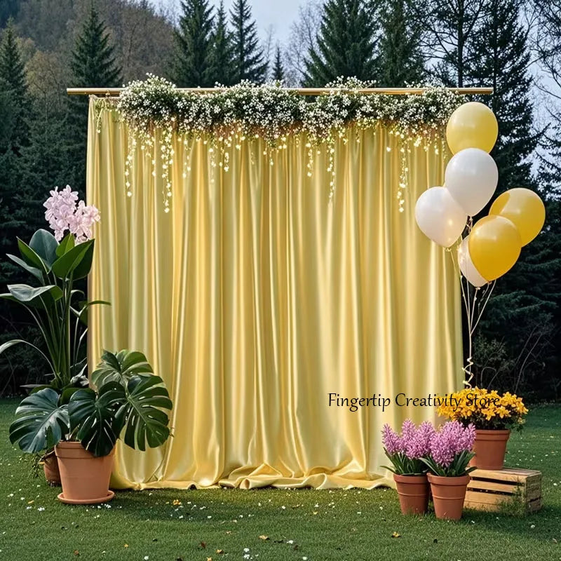 Satin Backdrop Curtain,with Rod Pocket for Wedding,Birthday,Baby Shower,Photography,Graduation Party Backdrop Drapes,1 Panel