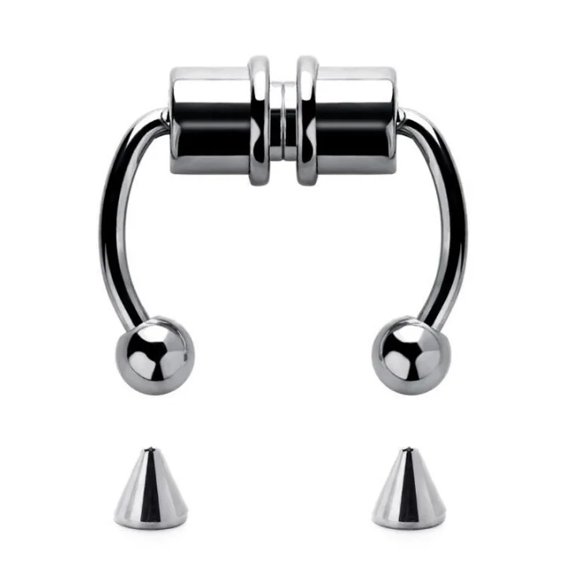 Magnetic Horseshoe Nose Rings, 316L Stainless Steel, Faux Septum Rings, Fake Piercing, Clip on, Hoop Rings, Gift for Women, G
