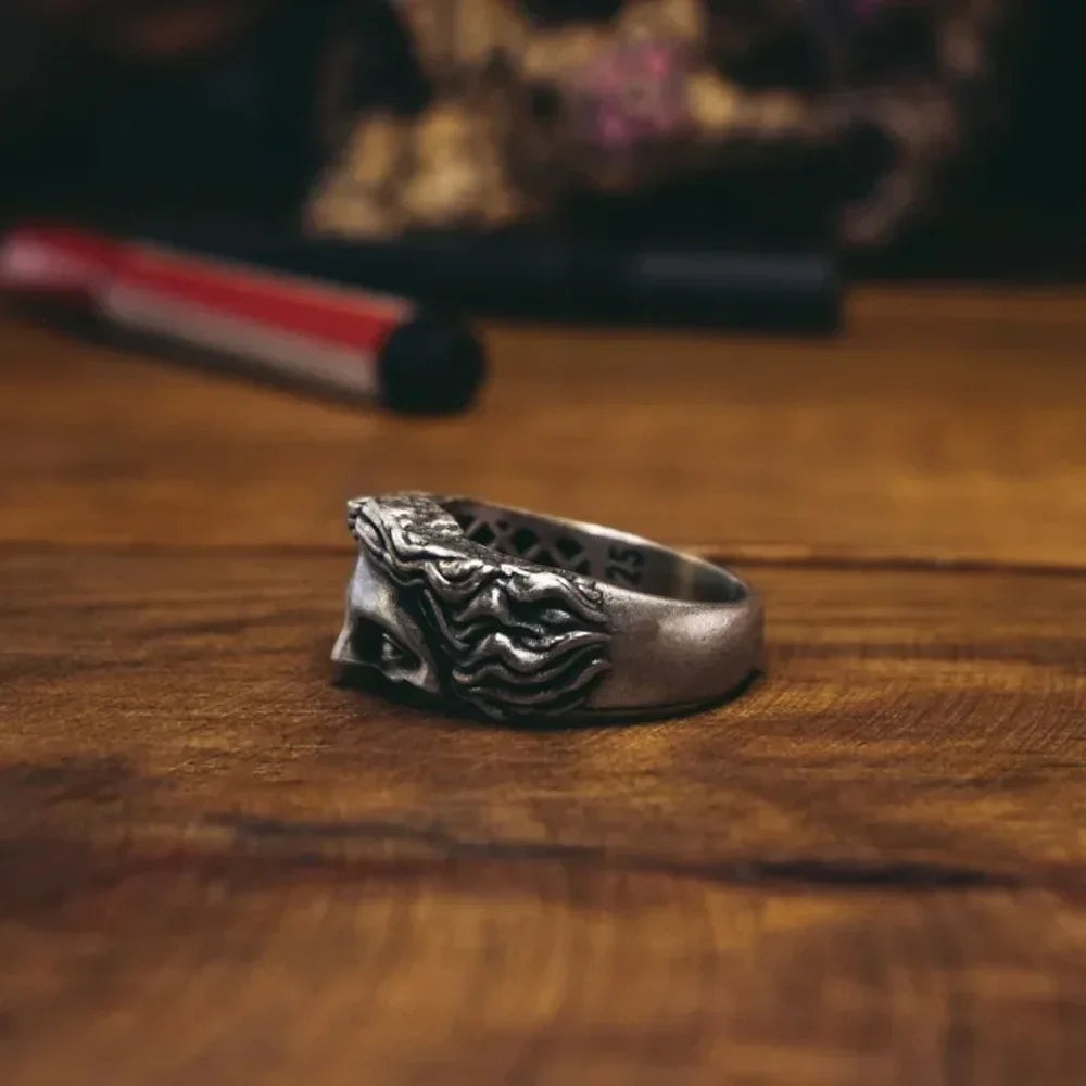 Vintage Half Face Sculpture Fashion Ring Unique Design For Women Men Suitable for Memorial Gifts Festival Gifts & Everyday