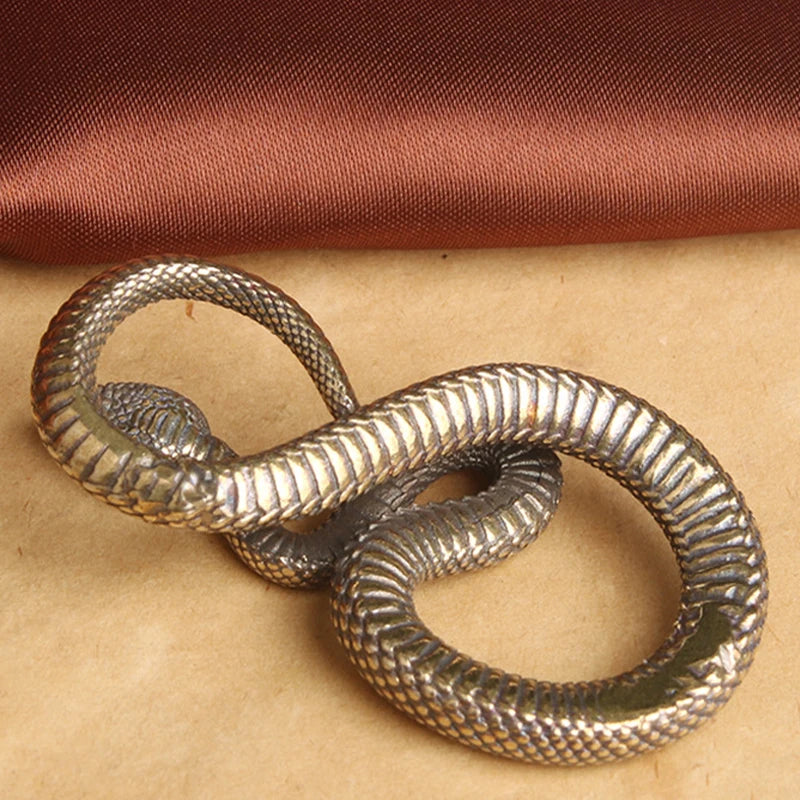Home Decoration, Retro Copper Snake Ornament, Antique Animal Figurines, Unique Desk Decor, Vintage Home Accessories, Miniatur