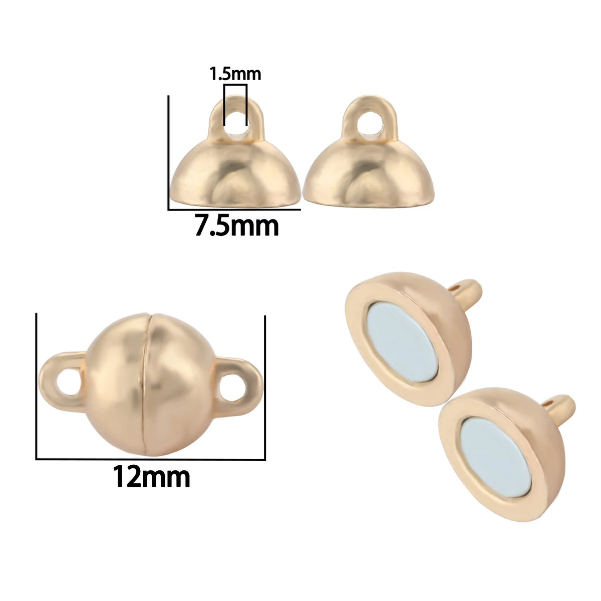 10-5Sets Stainless Steel Strong Magnetic Clasps Magnet End Clasp Connectors For Jewelry Making DIY Bracelet Necklace Accessor