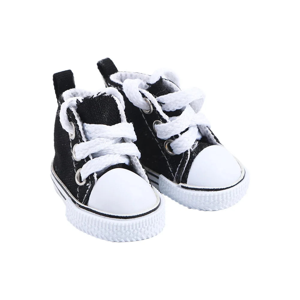 Dolls Accessories 3.5CM Sneakers Shoes Mini Shoes For Children Blyth Shoes Canvas Shoes Shoes - Black A