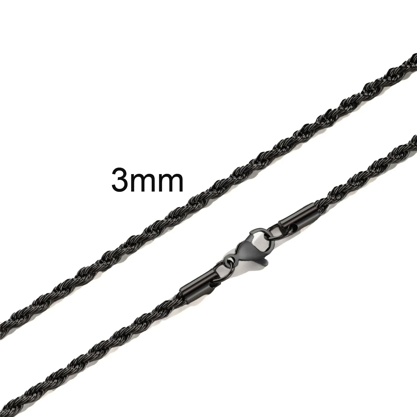 Punk Vintage Rope Chain Necklace for Men Women,Gold Color Stainless Steel Braided Twisted Chain,Hip Hop Casual Jewelry