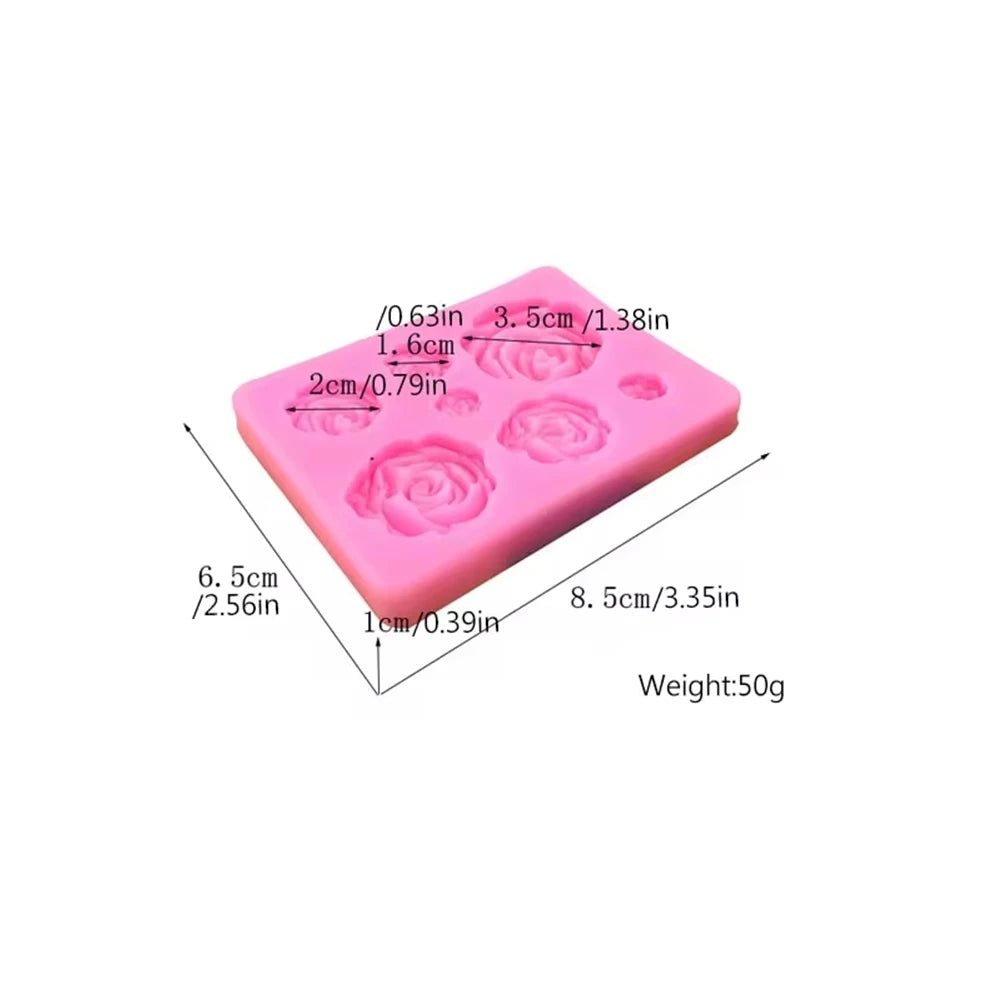 3D Flower Silicone Molds Fondant Craft Cake Candy Chocolate Sugarcraft Ice Pastry Baking Tool Mould - Rectangle