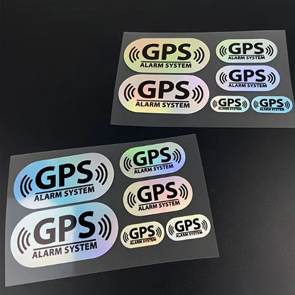6pcs/set Reflective Laser GPS Alarm System Car Stickers Waterproof DIY Car Window Side Rear Windshield Decorative Vinyl Stick