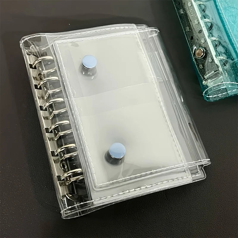 A7 3-Fold Notebook Transparent Budget Planner Replaceable Insert Pocket Storage Compact Travel Journal Daily Notes Sketchbook