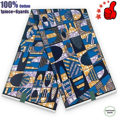 100% Cotton Soft Original Guaranteed Veritable African Real Wax Fabric Ghana Nigeria Style Ankara Wax Batik Fabric - 53