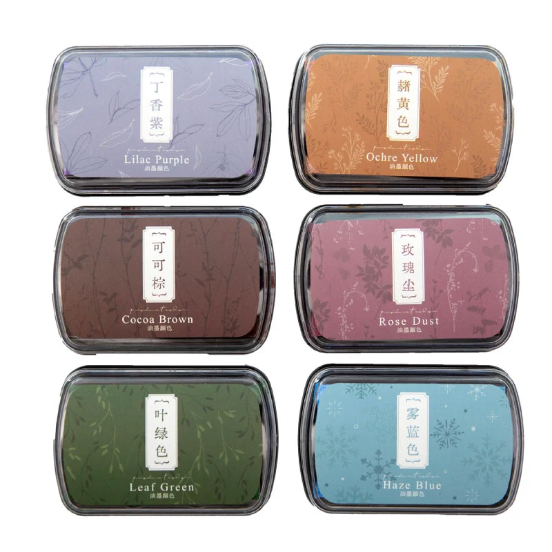 6 Colors Vintage Style Handmade DIY Craft Oil Based Ink Pad for Fabric Wood Paper Scrapbooking Ink pad Finger Painting