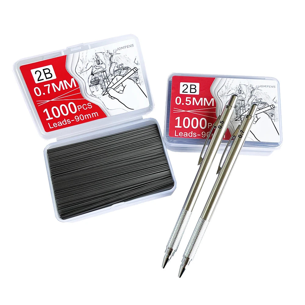 1000Pcs Mechanical Pencil Lead Core 0.5 0.7 0.9 1.3 2.0mm Large Capacity Replaceable Pencil Refills Student Affordable Gift B