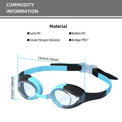 Kids Swimming Goggles Waterproof Swim Eyewear Glasses Anti-fog&Leak Girls Boys Youth Quick Adjustable Strap Age 3-14 Years Ol