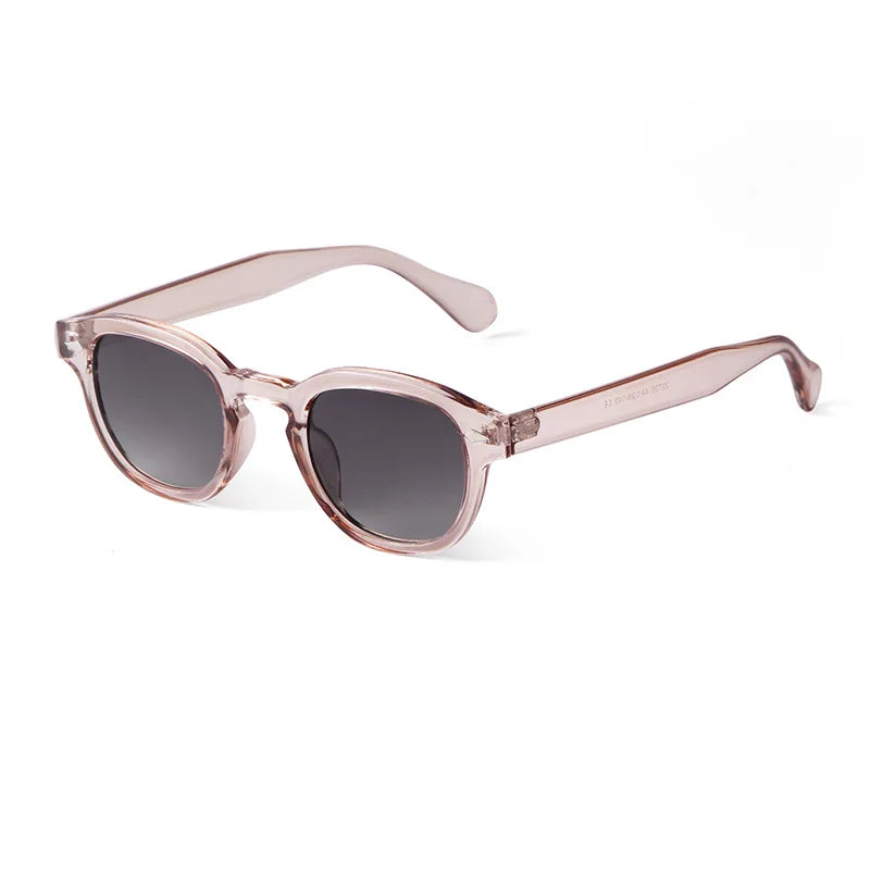 JNPCXI Vintage Round Sunglasses Women Men Retro Rivet Blue Gradient Female Sun Glasses UV400 - C10 Tea Gray