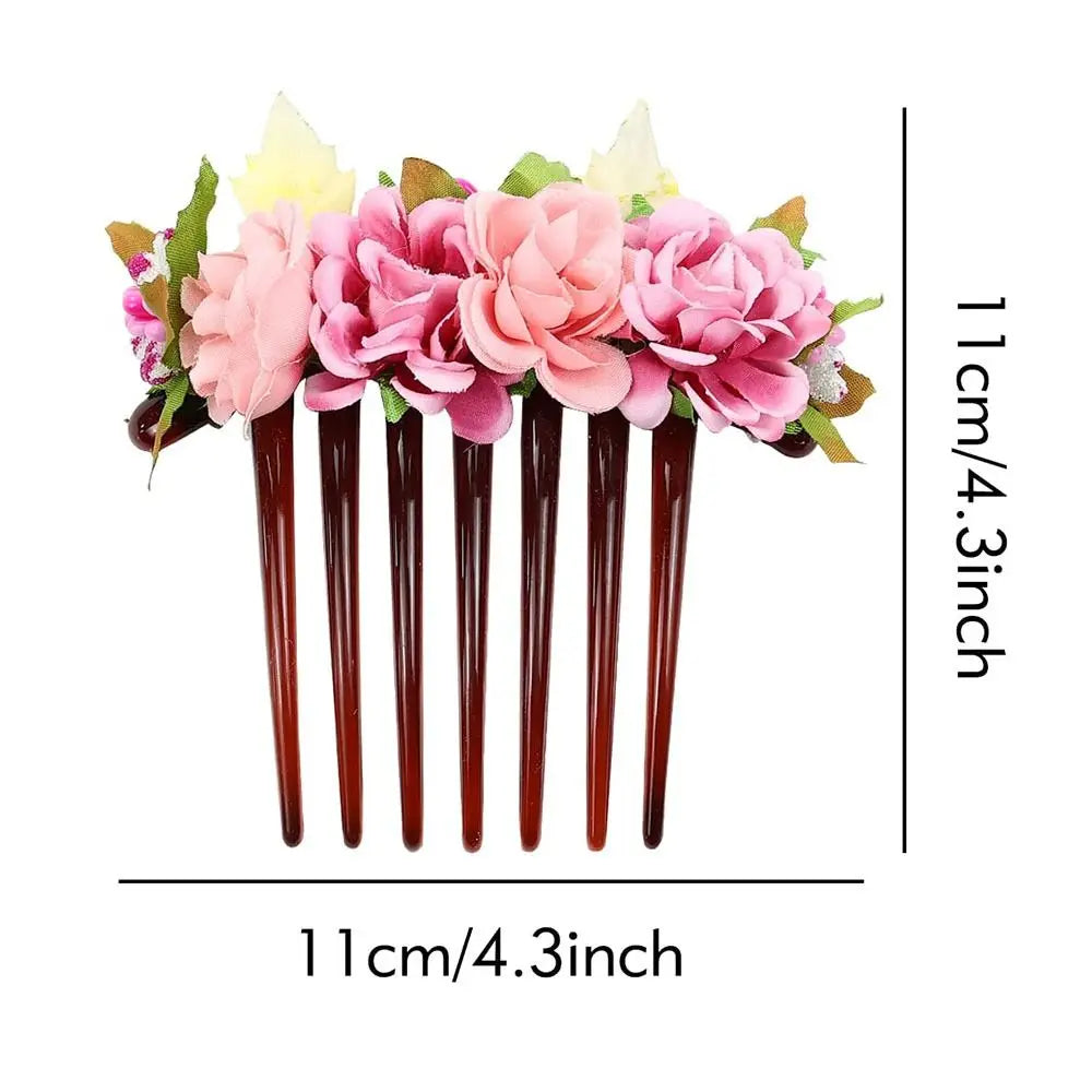 Bridal Hair Combs Rustic Wedding Floral Women Stimulation Flower Hairpins Brides Wedding Elegant Hair Accessories
