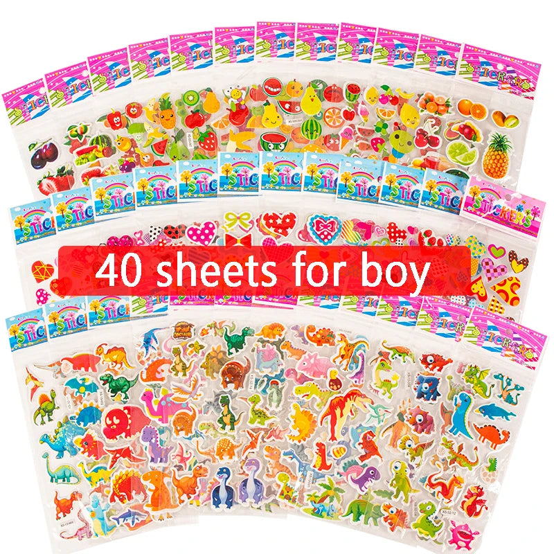 25/40/50 Sheets Clipbook Stickers Handmade DIY Diary Book Decorative over Three Years Old Children Gifts for Boys Girls TMZ -