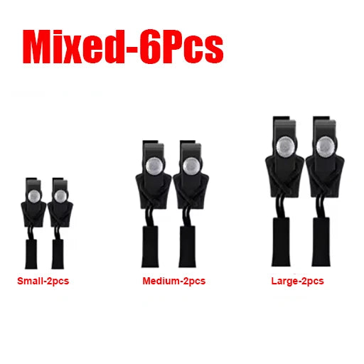‌12/6Pcs Universal Instant Zipper Repair Kit With 3 Sizes Detachable Slider Heads-Reusable No-Sew Fix for Jackets,Bags,Coats‌