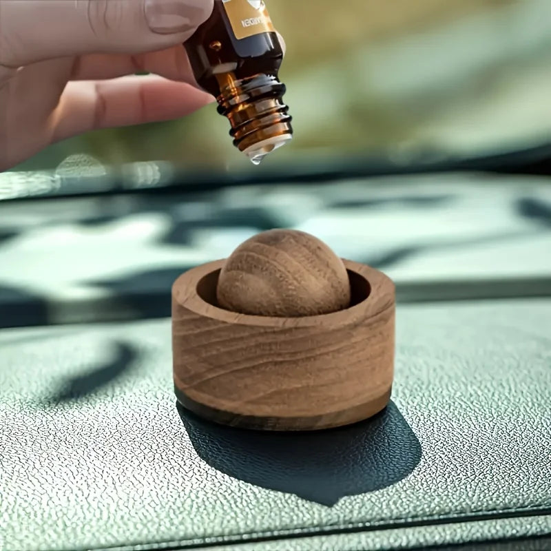 Car & Home Essential Oil Diffuser - Made of Wood Mini Cute Natural Fragrance Diffuser Suitable for Bedroom Living Room Bathro