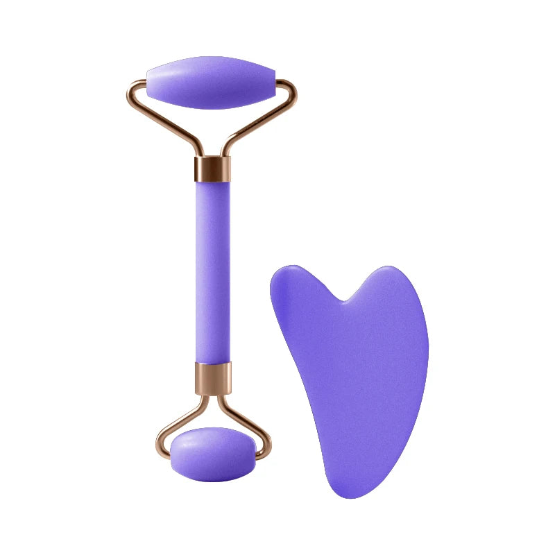 Roller for Face Neck Eye Resin Facial Massage Instrumenr Health Care Scraping Board Musclee Beauty Skincare Tools - Purple-01