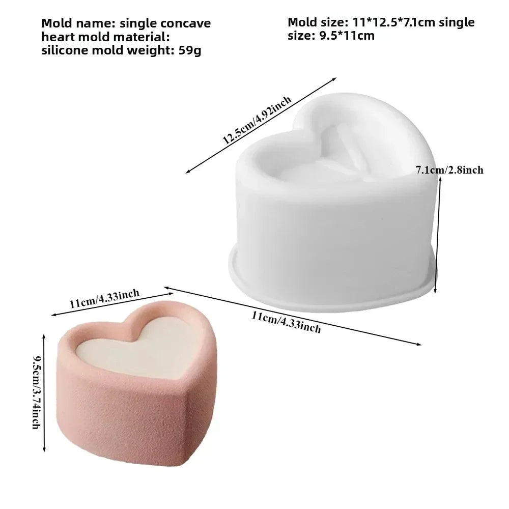 Round Heart Star Square Bento Cake Silicone Mold Chocolate Mousse Mould Soap Candle Gypsum Making Moulds Kitchen Bakeware - H