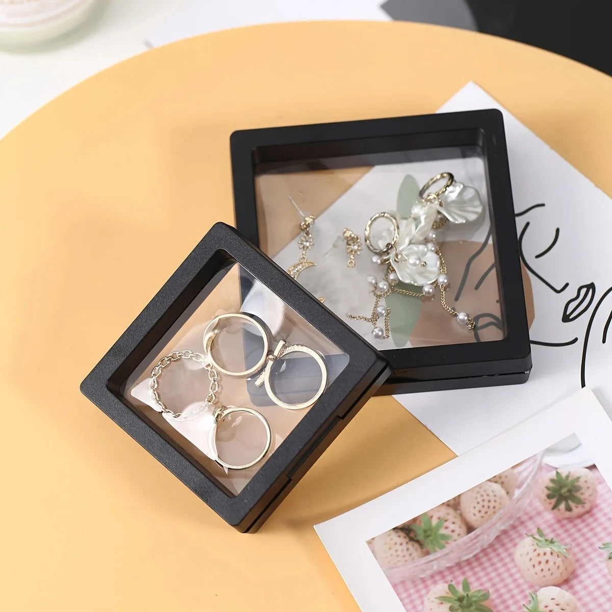 10pcs, Transparent Floating Display Box, Plastic Film Jewelry Packaging Box, Jewelry, Necklace, Ring, and Collectible Storage