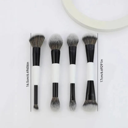 Double Head Makeup Brushes 2 In 1 Flat Angled Foundation Concealer Contour for Blending Loose Powder Liquid Cream Cosmetic To