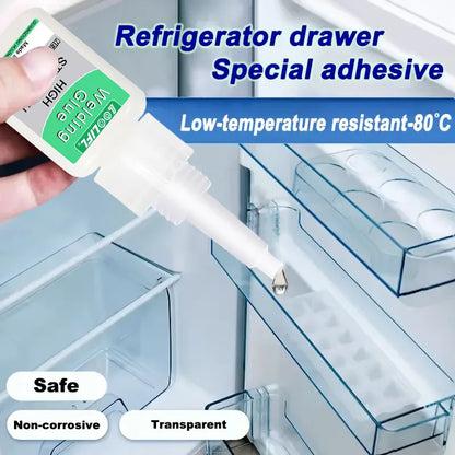 Special glue for refrigerator, super glue, plastic glue, refrigerator seal, transparent, low temperature tolerance, antifreez