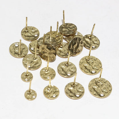 20pcs 6-12mm Stainless Steel Earring Studs Pins Craft Findings for Stud Earrings DIY Jewelry Making Accessories Findings