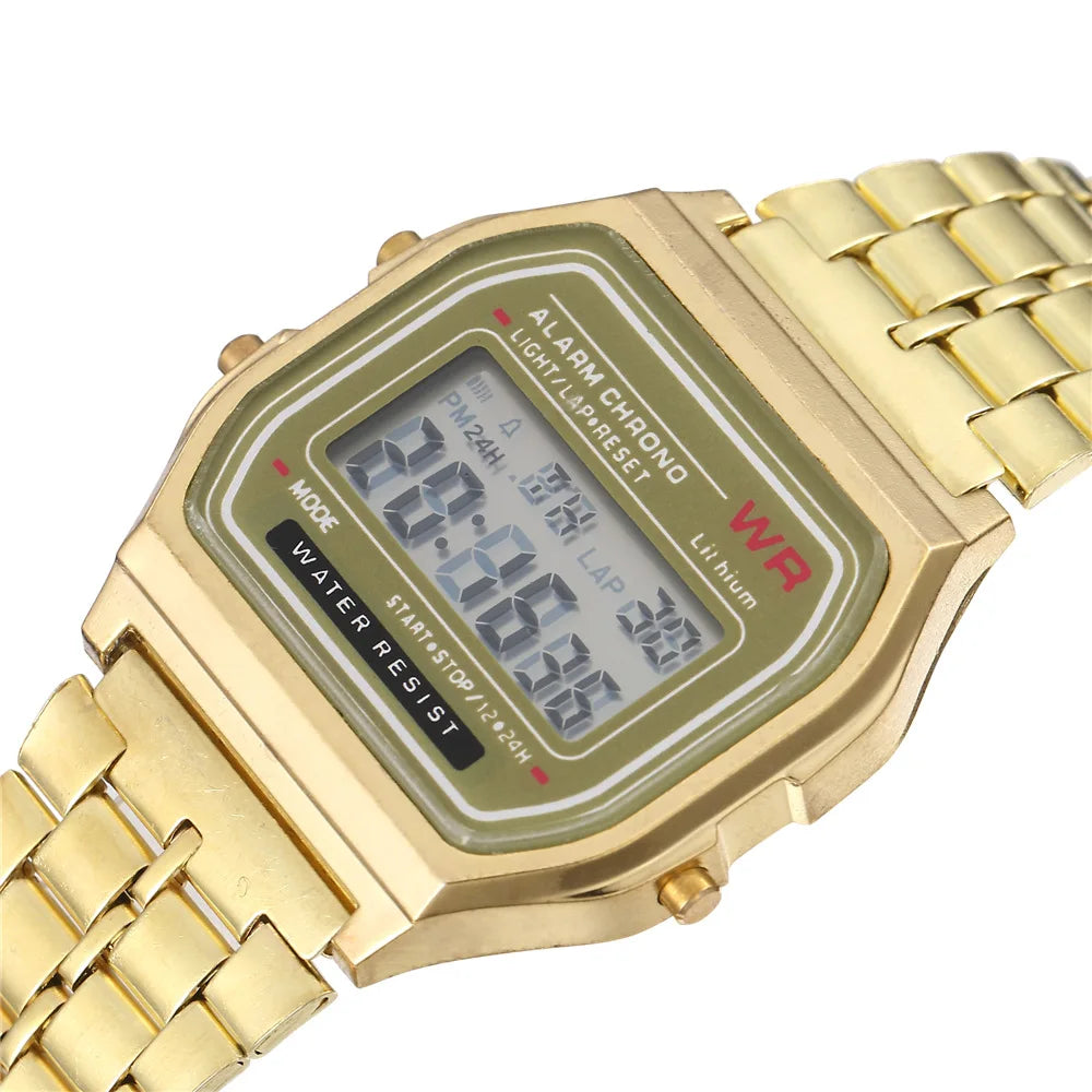 Women Men Unisex Watch Gold Silver Black Vintage LED Digital Sports Military Wristwatches Electronic Digital Present Gift Mal