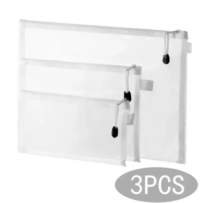 Mesh Zipper File Bag Toy storage bag building block puzzle sub-package bag children zipper transparent finishing storage box