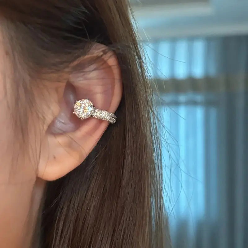 Elegant Shiny Zircon Clip Earrings Adjustable Non Piercing Ear Clips for Women Daily Wear Party Banquet Jewelry Gift New Fash