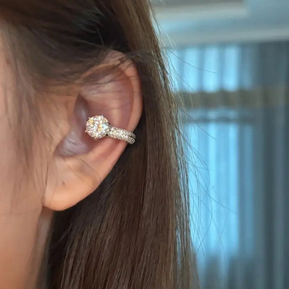 Elegant Shiny Zircon Clip Earrings Adjustable Non Piercing Ear Clips for Women Daily Wear Party Banquet Jewelry Gift New Fash