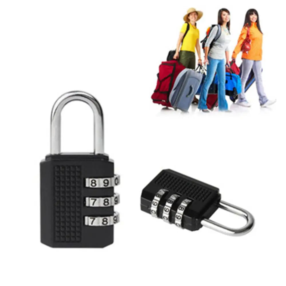 3 Digit Resettable Combination Padlock Luggage Case Padlock Box Black Lock Coded Lock School Gym Locker Sheds 2022
