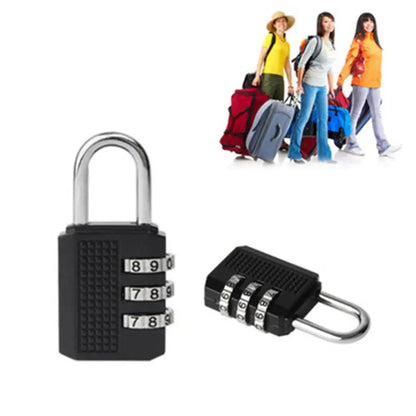 3 Digit Resettable Combination Padlock Luggage Case Padlock Box Black Lock Coded Lock School Gym Locker Sheds 2022