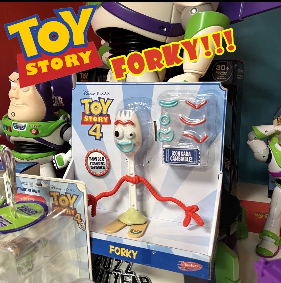 Original 18CM Disney Toy Story4 Forky Woody Buzz Jessie Interchangeable Toy Action Figure Anime Figurine Doll Gift