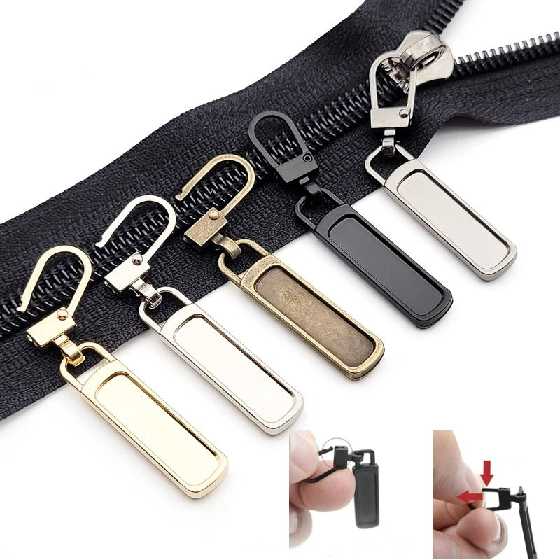 Detachable Zipper Puller Universal Replacement Tab Zippers Head Sliders Repair Kit for Suitcases Bags Clothing DIY Sewing Cra