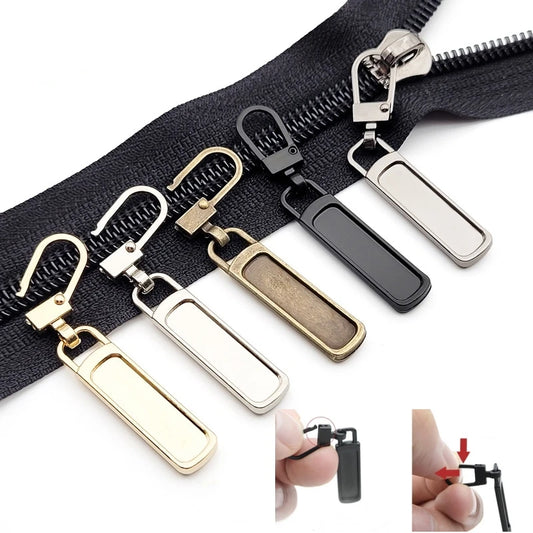 Detachable Zipper Puller Universal Replacement Tab Zippers Head Sliders Repair Kit for Suitcases Bags Clothing DIY Sewing Cra