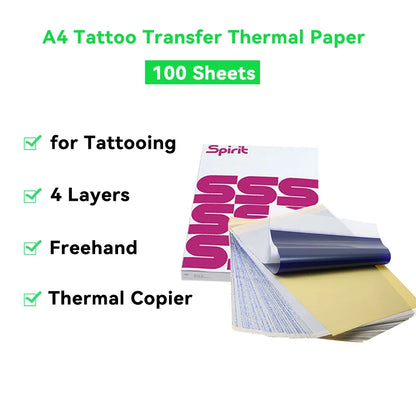 Tattoo A4 Transfer Paper 100 Sheets Tattoo Transfer Paper Stencil Carbon Copier Spirit Stencil Carbon 4 Layers Thermal Paper