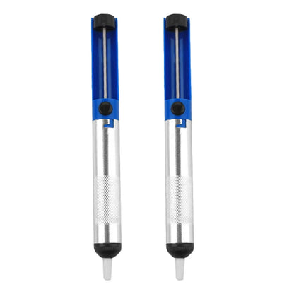 Aluminum Metal Desoldering Pump Suction Tin Gun Soldering Sucker Pen Removal Vacuum Desoldering Pump Tool - Silver 2pcs