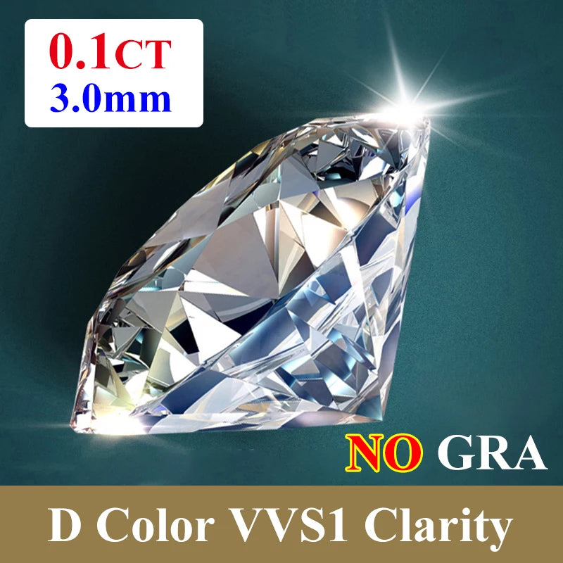 [ Full Size 0.7mm-20mm ] 1CT Small Size Loose Moissanites Stones D Color VVS1 Gemstone Lab Grown Moissanite Diamonds - 0.1ct-